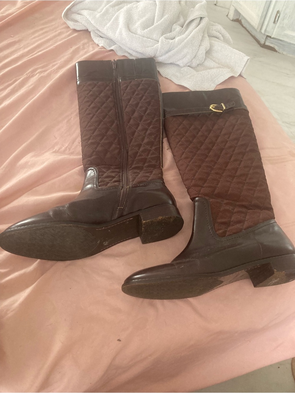 Lilly Pulitzer Quilted Riding Boots in Dark Brown - Women